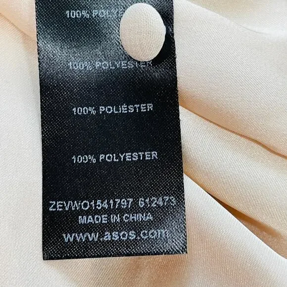 ASOS Cream Pleated Faux Wrap Bodice Sleeveless Grecian Dress Fit & Flare 6 - Picture 10 of 13